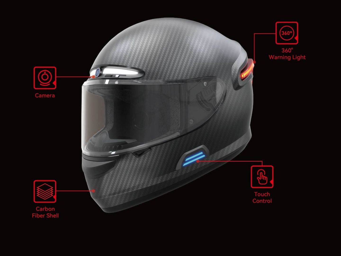 El casco tiene ópticas delante y detrás, y un botón de control; y pronto llega un modelo con cámara 4K.