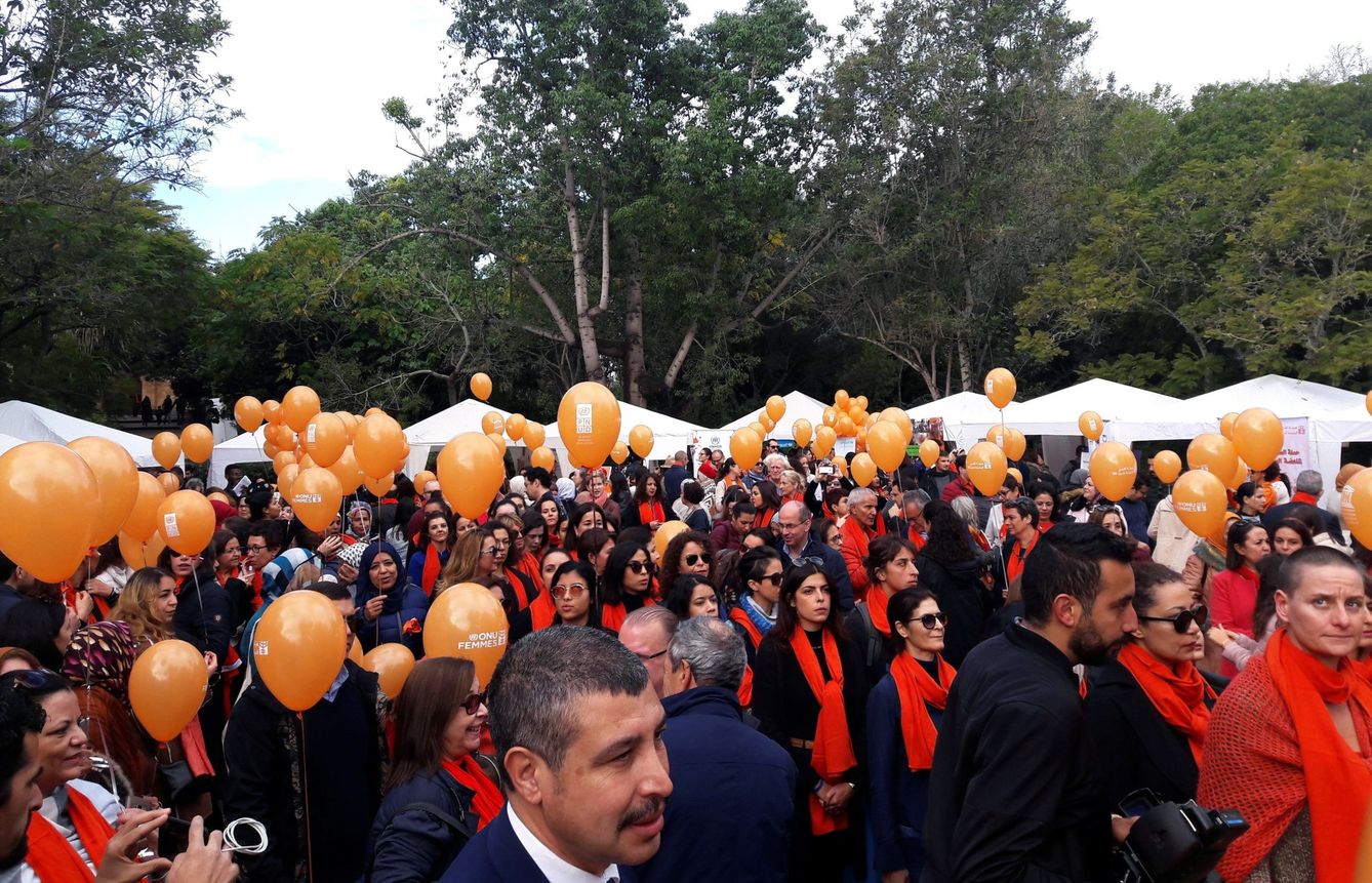 Manifestación feminista en Marruecos. (EFE)