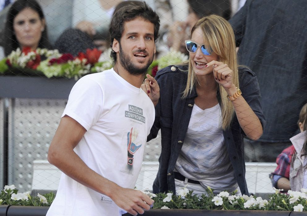 Foto: Feliciano López y Alba Carrillo en un torneo de tenis solidario (Gtres)