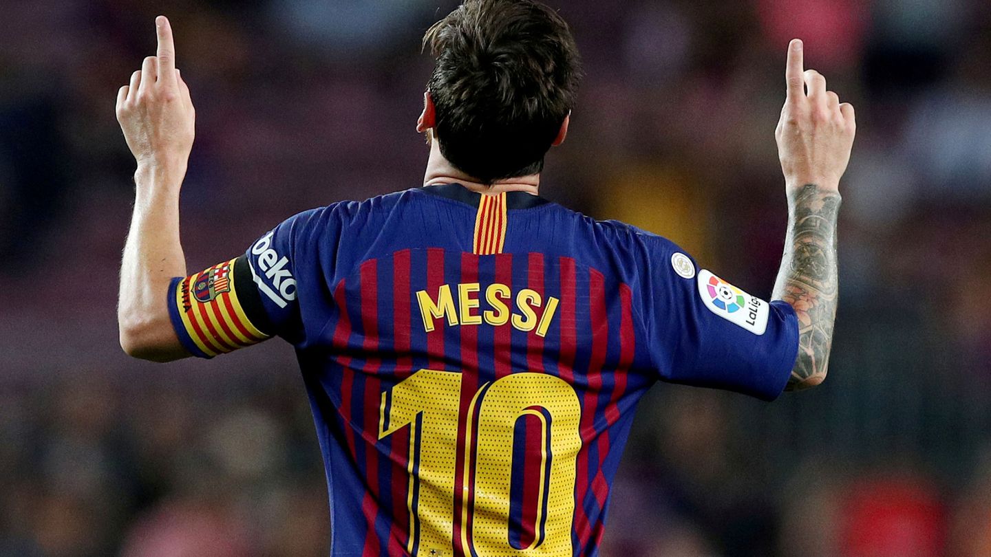 La icónica celebración de Leo Messi. (Reuters)