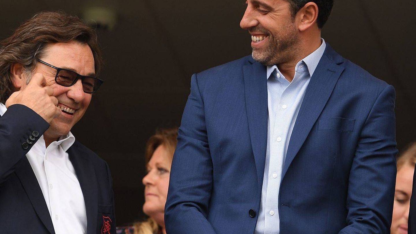 Raül Sanllehí, junto a Edu, ex jugador del Arsenal y ahora director deportivo