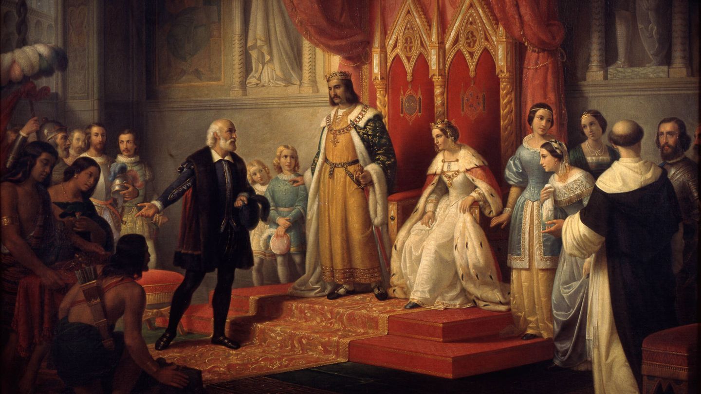 Cristóbal Colón en la Corte de los Reyes Católicos. (Juan Cordero) 