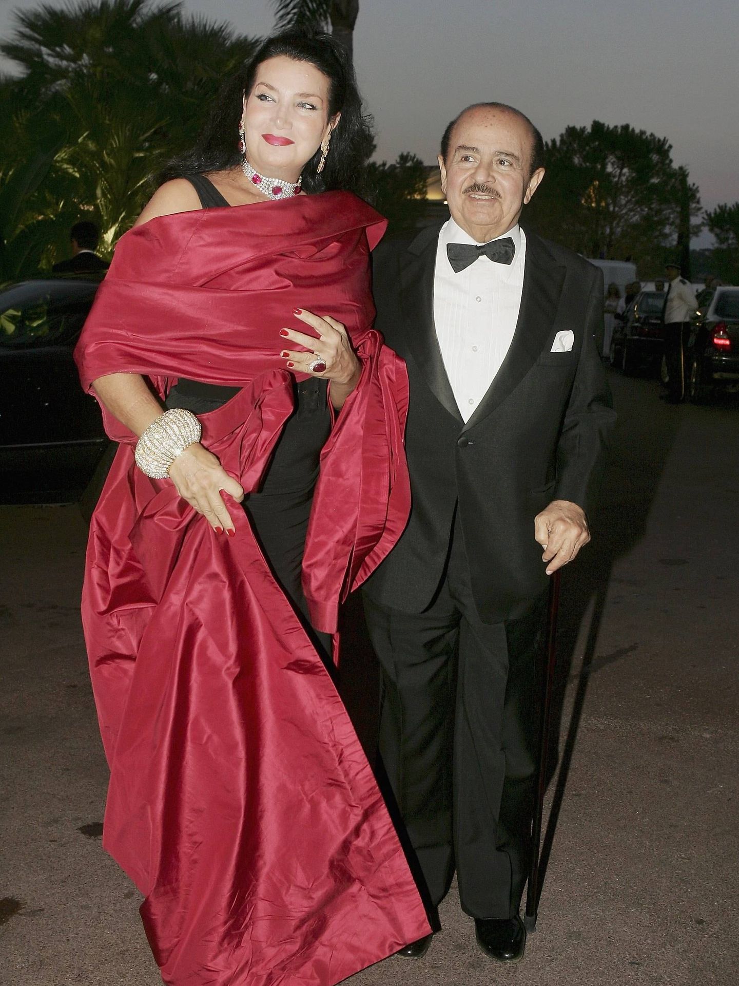 Adnan Khashoggi y Lamia, en Montecarlo. (Getty)