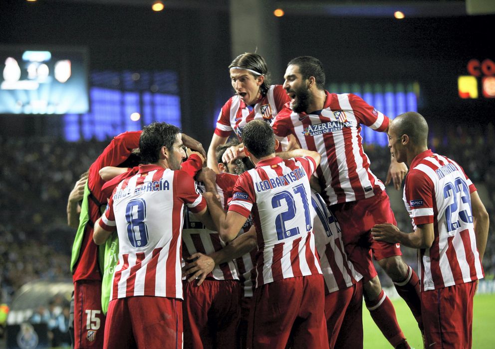 Foto: Los jugadores del Atlético de Madrid celebran un gol