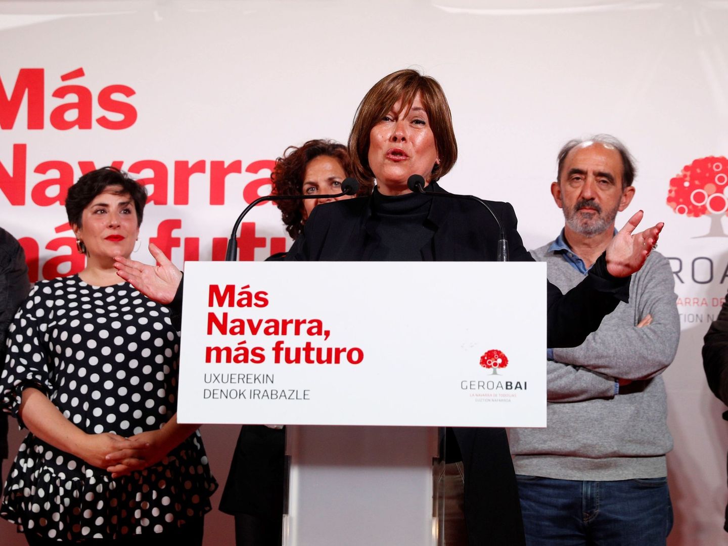 La presidenta del Gobierno de Navarra y candidata de Geroa Bai, Uxue Barkos. (EFE)