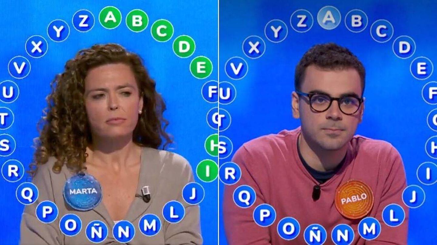 Marta Terrasa y Pablo Díaz, en 'Pasapalabra'. (Antena 3)