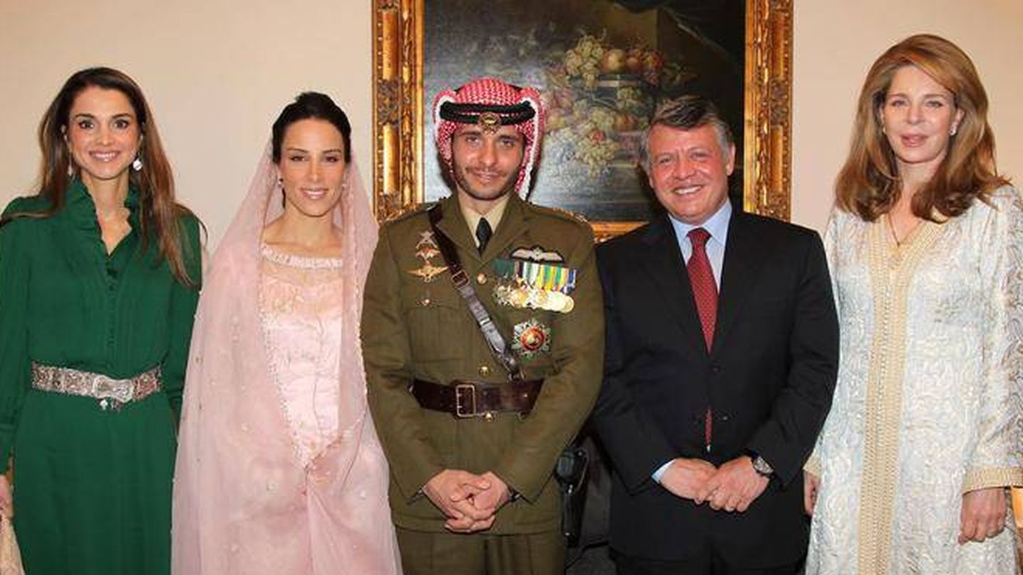Rania y Abdalá, en la segunda boda del príncipe Hamzah. (Corte hachemita de Jordania)