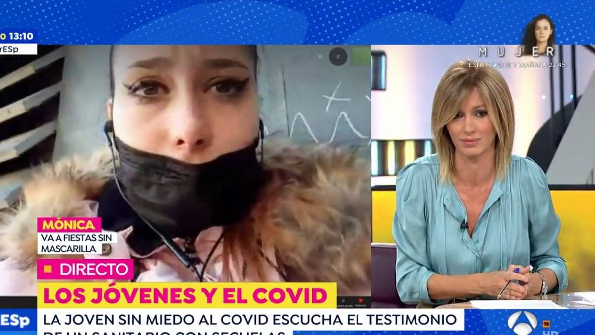 "Tu opinión es demencial, no es respetable": Susanna Griso se enfrenta a Mónica, la polémica joven negacionista, en 'Espejo público'
