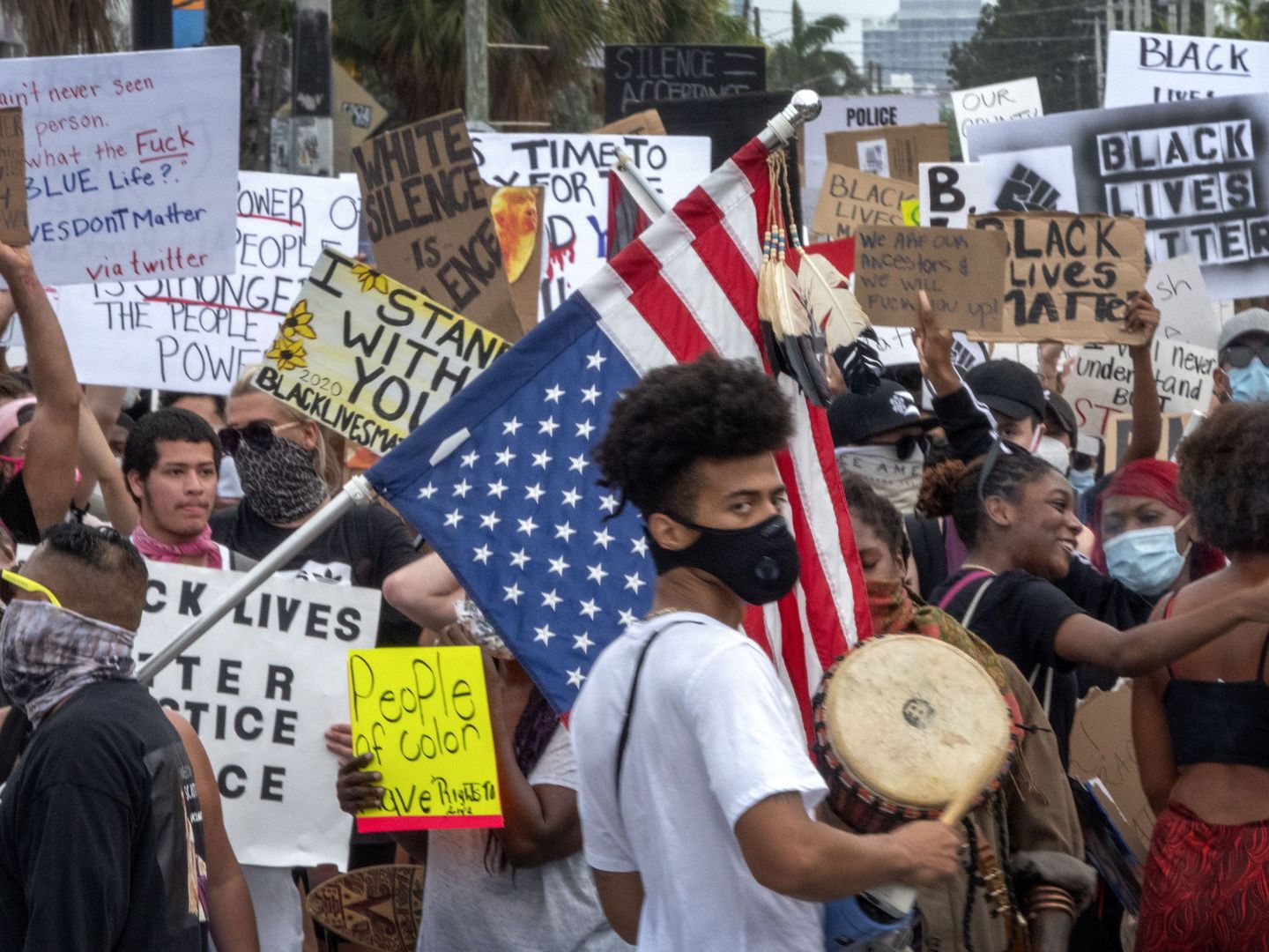 Manifestaciones en Miami contra la brutalidad policial tras la muerte de George Floyd. (Reuters)