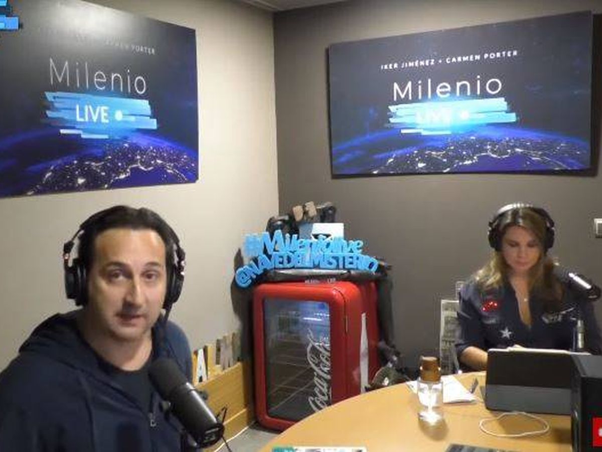 Foto: Iker Jiménez y Carmen Porter, en 'Milenio live'. (Youtube)
