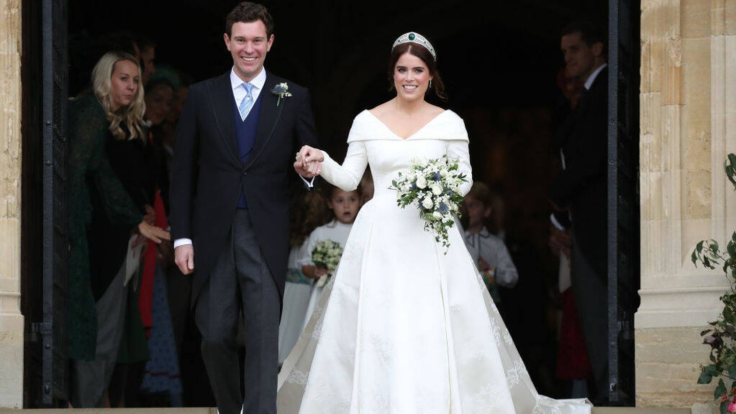 Eugenia de York y Jack Brooksbank el día de su boda. (Getty Images)