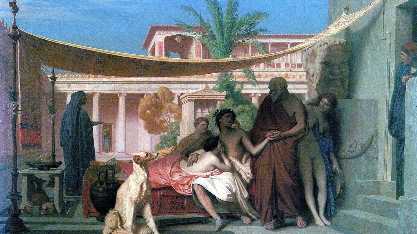 'Sócrates buscando a Alcibíades en casa de Aspasia', de Jean-León Gérôme. (1861)
