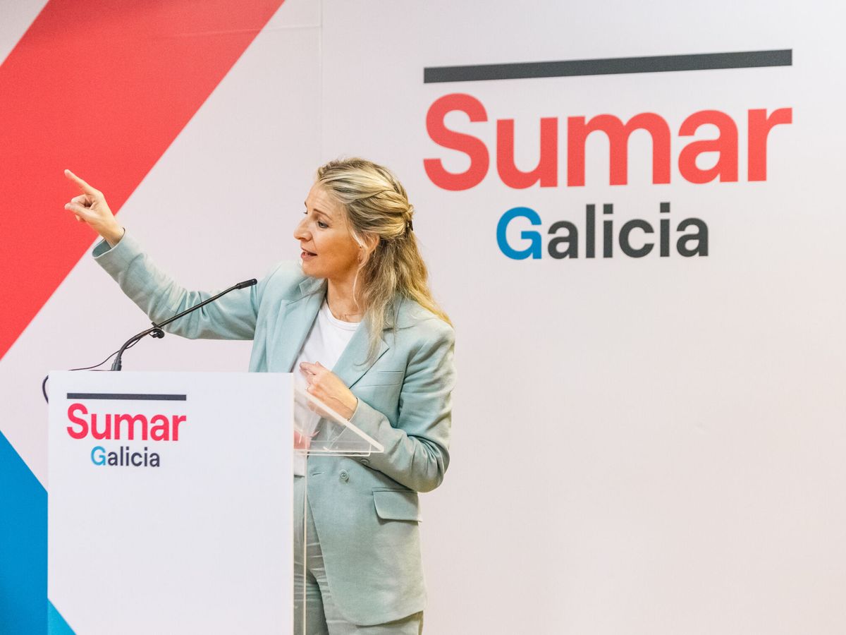 Foto: Yolanda Díaz, durante un acto de campaña en Galicia. (Europa Press/Agostime)