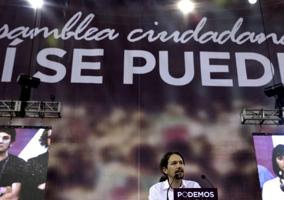 Foto: Pablo Iglesias, durante el discurso inaugural de la asamblea Sí se puede.