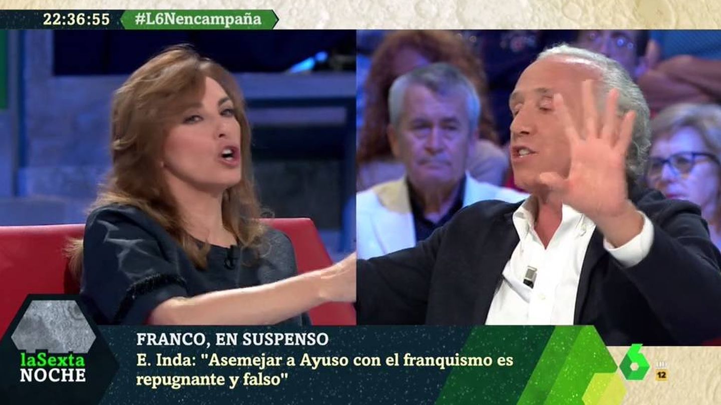 Angélica Rubio y Eduardo Inda, en 'La Sexta noche'. (Atresmedia).