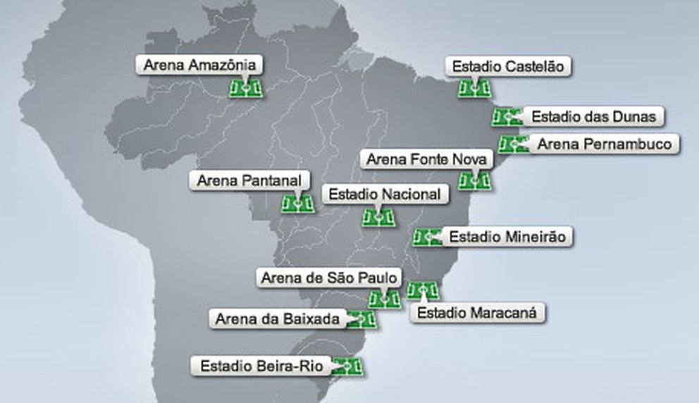 Sedes del Mundial de Brasil (Fifa.com)