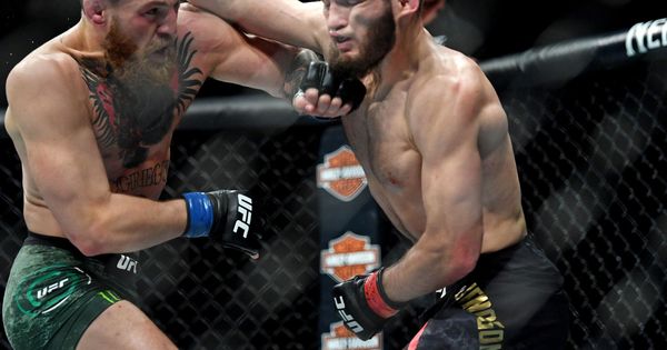 Foto: Khabib Nurmagomedov venció a Conor McGregor en su pelea de octubre, antes del bochornoso espectáculo final. (USA TODAY Sports)
