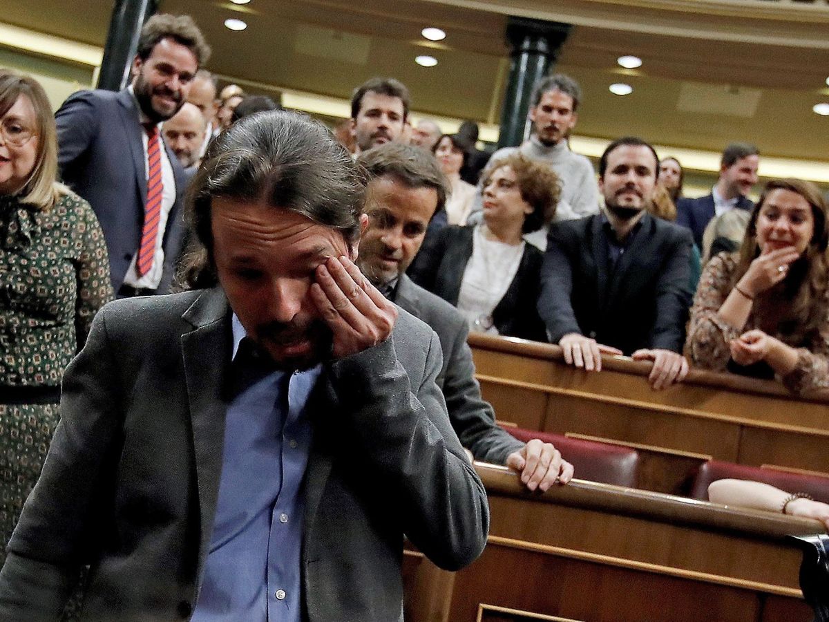Foto: Pablo Iglesias, durante la investidura. (EFE)