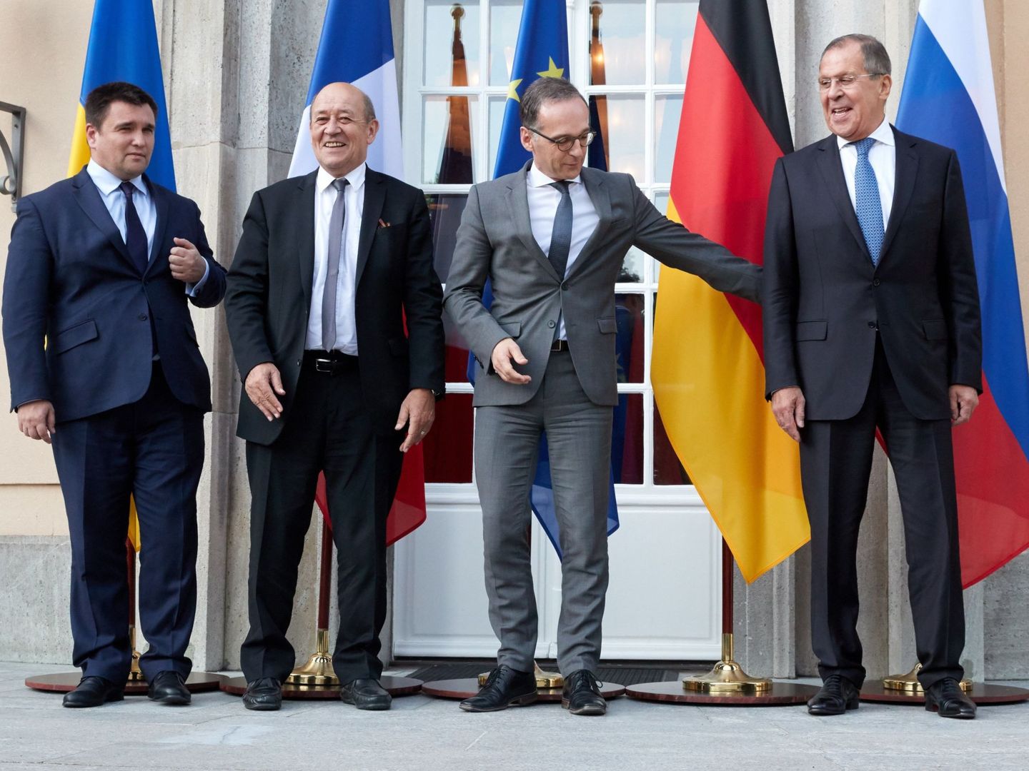 Los ministros de Exteriores del 'Formato de Normandía'. (EFE/ Hayoung Jeon)
