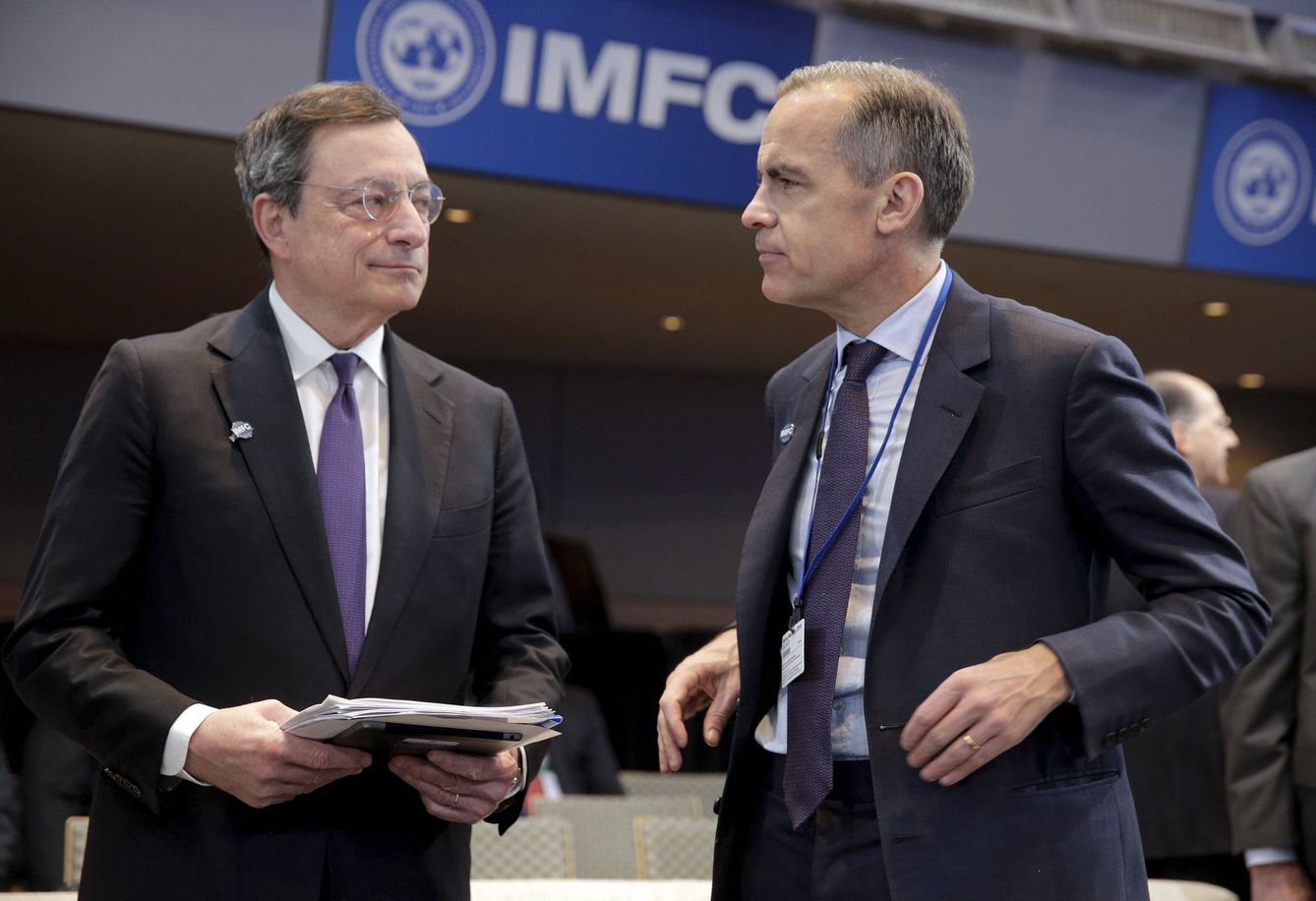 Mario Draghi (BCE) y Mark Carney (BoE) sacan la artillería contra el Brexit