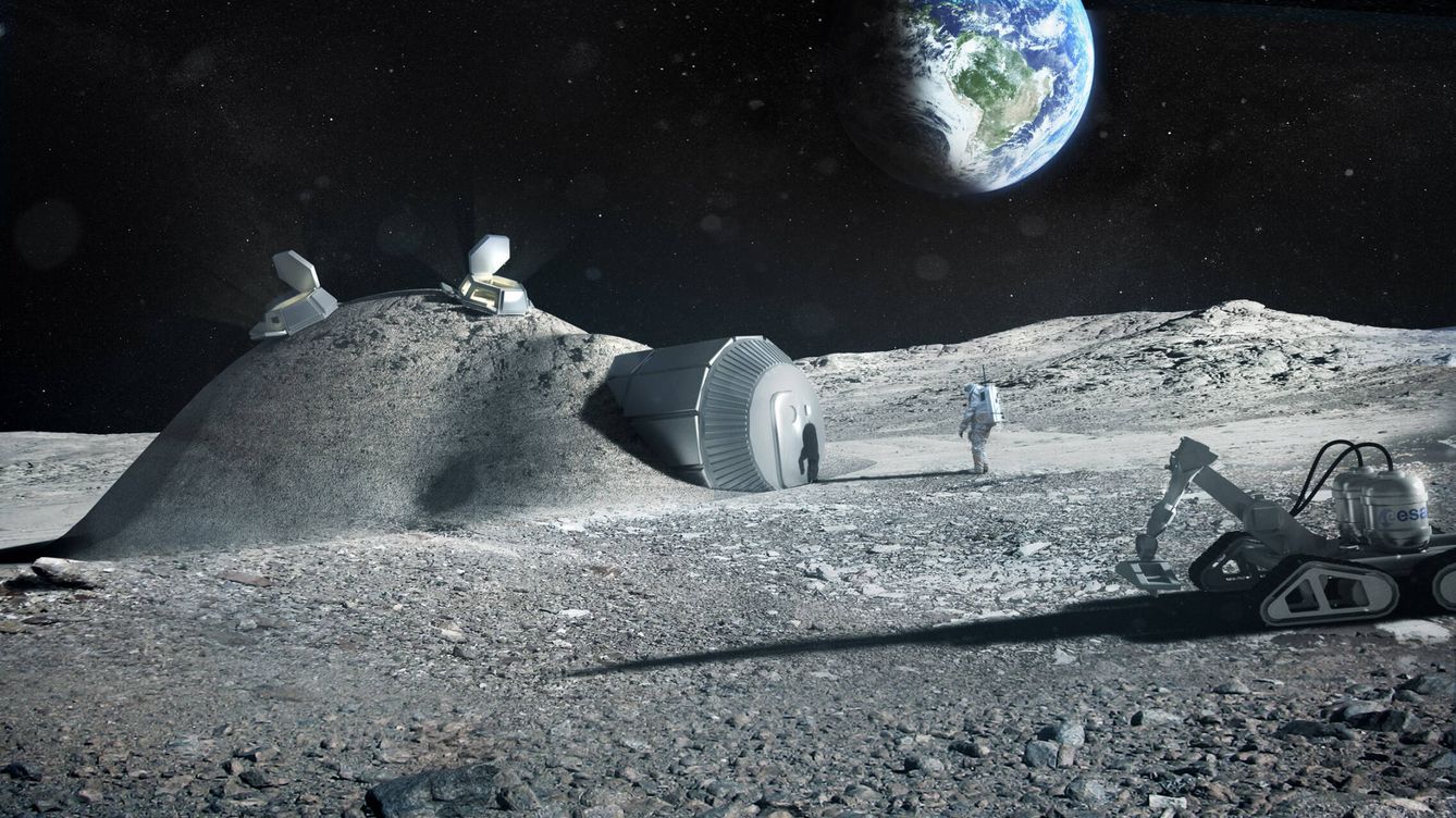 Foto: Ilustración de un prototipo de base lunar. (Agencia Espacial Europea)