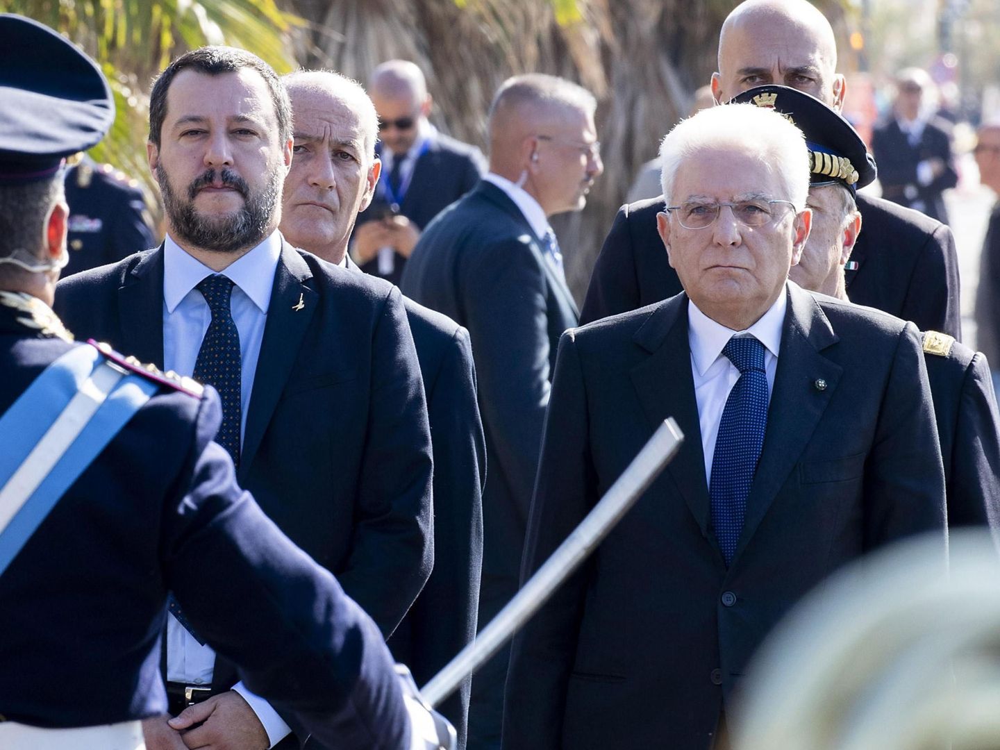 Salvini, con el presidente italiano, Mattarella, considerado el guardián de la estabilidad de Italia. (EFE)