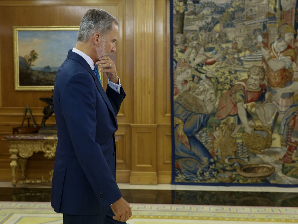 Foto: El rey Felipe VI durante la ronda de consultas en el Palacio de la Zarzuela (EFE/Sebastian Mariscal Martinez)