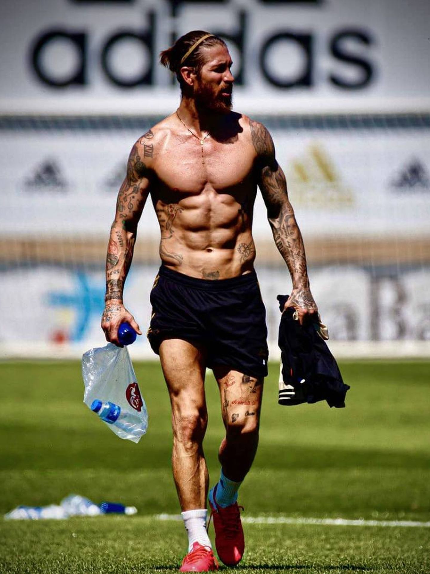 Sergio Ramos, después de un entrenamiento. (instagram @sergioramos)