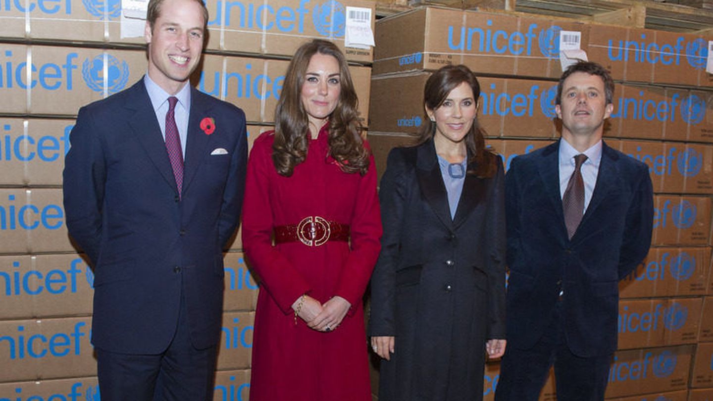 Los duques de Cambridge junto a los herederos daneses en 2011