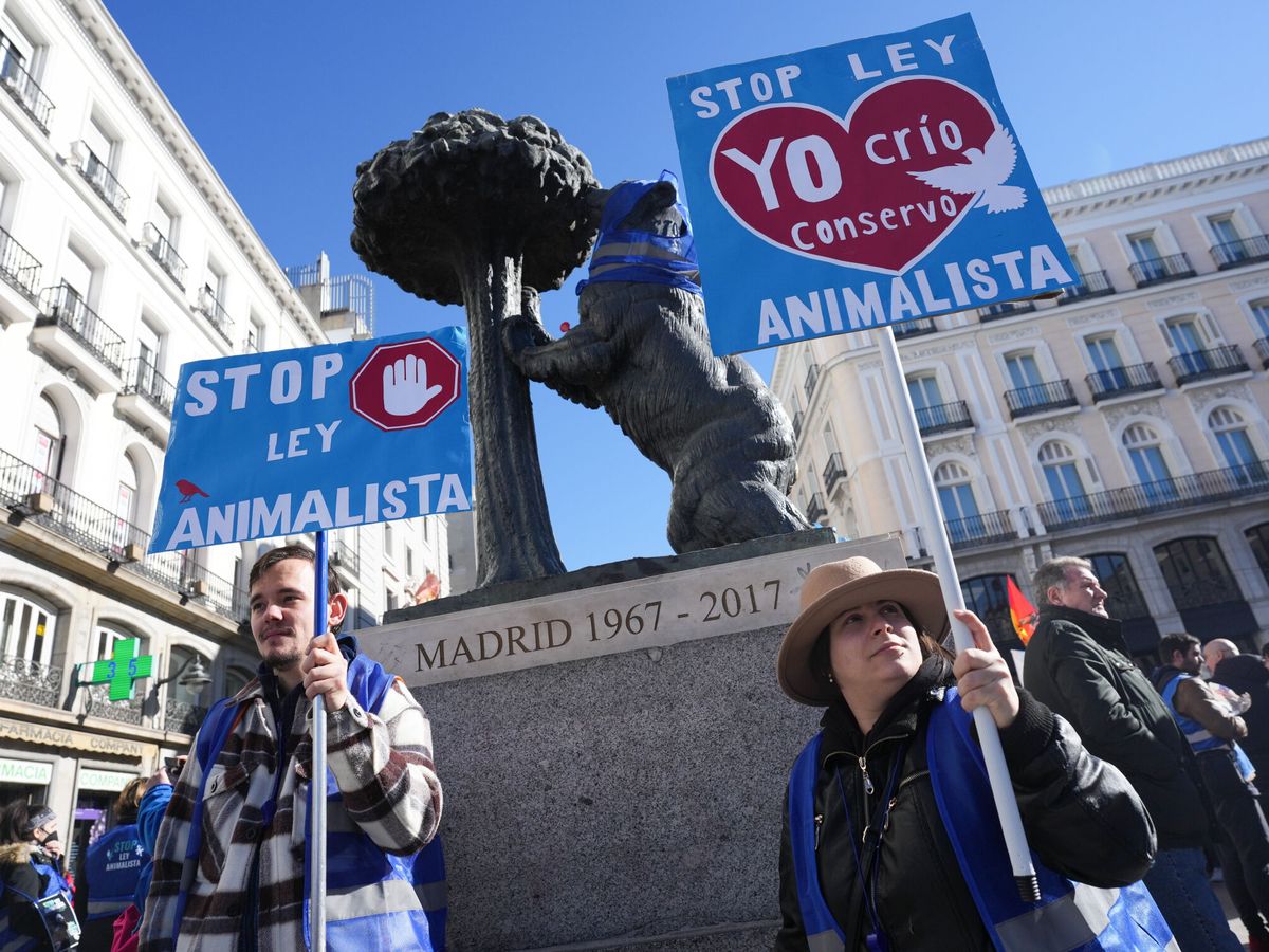 Foto: Manifestación contra la ley de bienestar animal. (EFE)