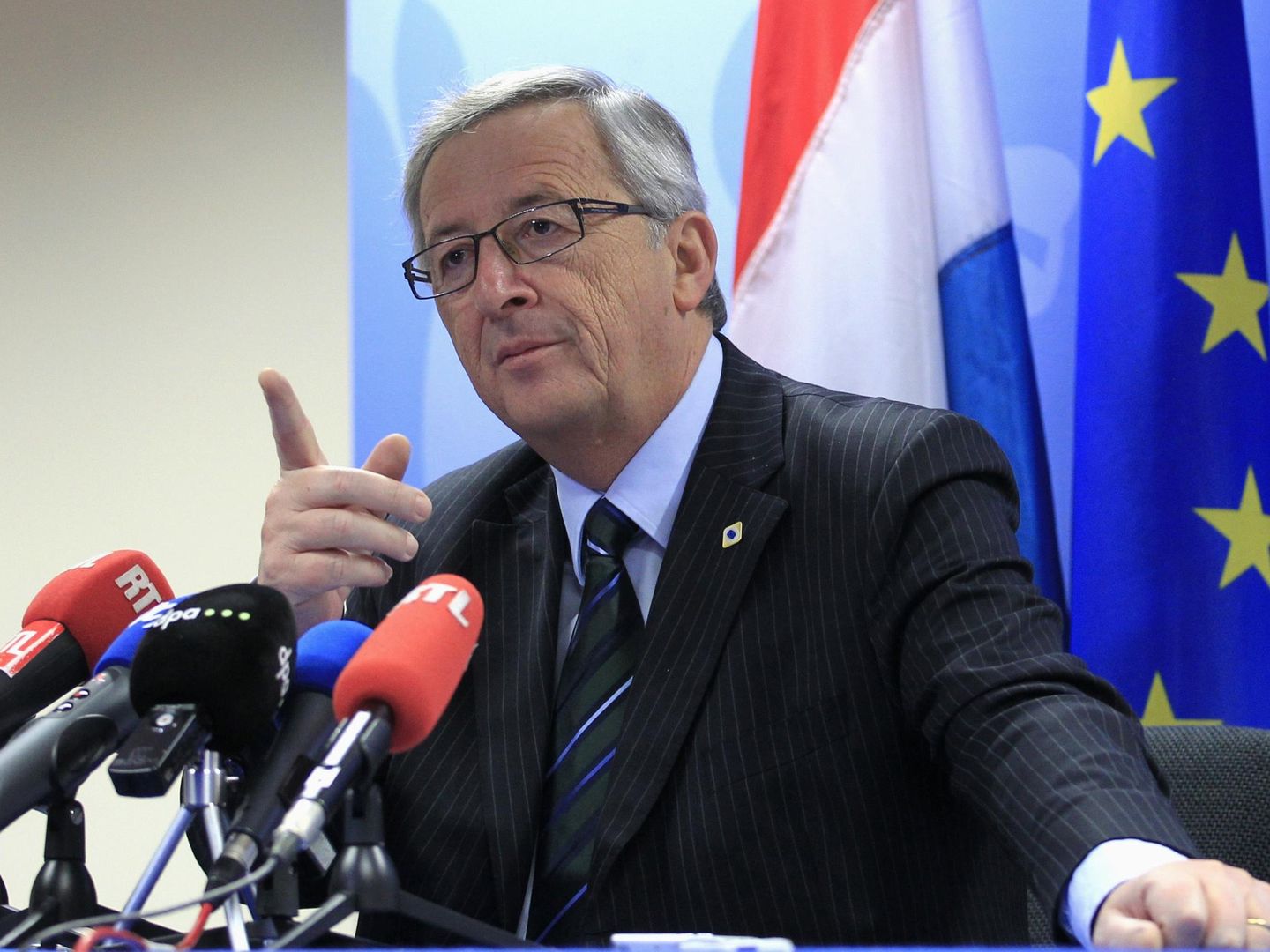 Juncker durante una rueda de prensa como primer ministro de Luxemburgo. (Reuters)