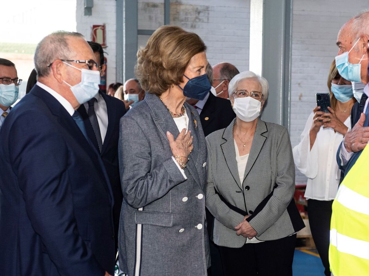 Foto: La reina Sofía visita el Banco de Alimentos de Granada. (EFE)