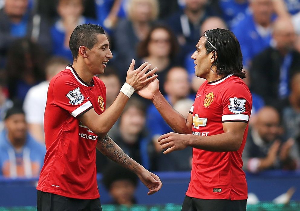 Foto: Di María y Falcao fueron titulares contra el Leicester (Reuters).