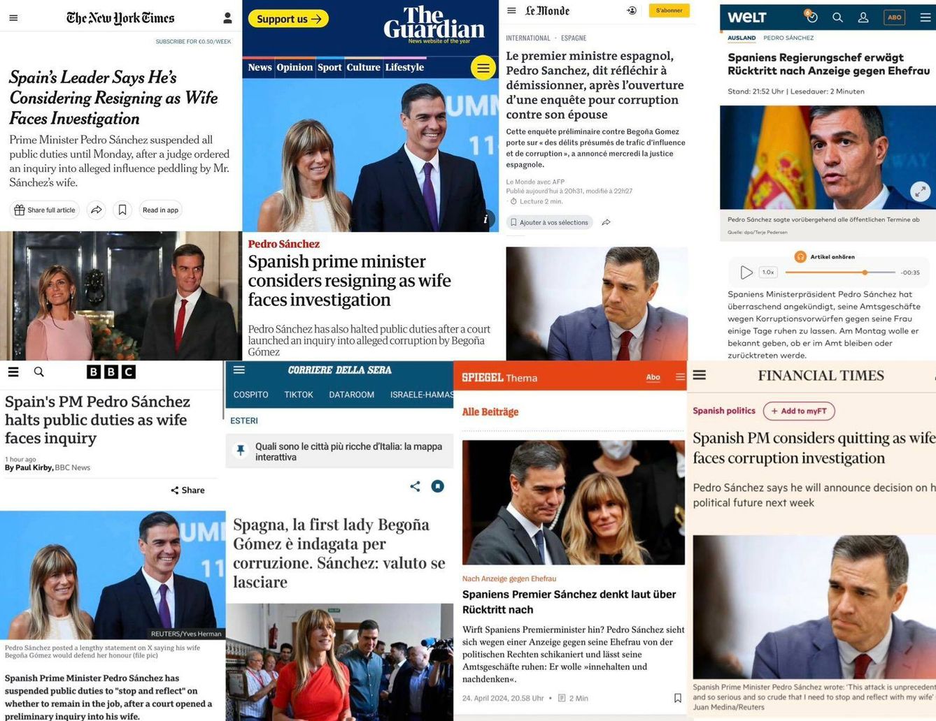 Titulares de la prensa internacional sobre la noticia. (EC)