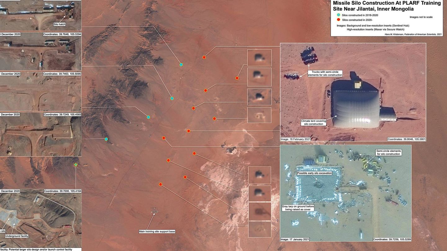 Posición de los silos en el desierto mongol chino. (FAS)