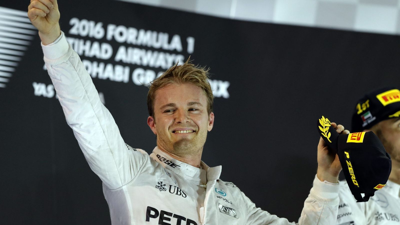 Foto: Nico Rosberg en el podio de Abu Dabi.