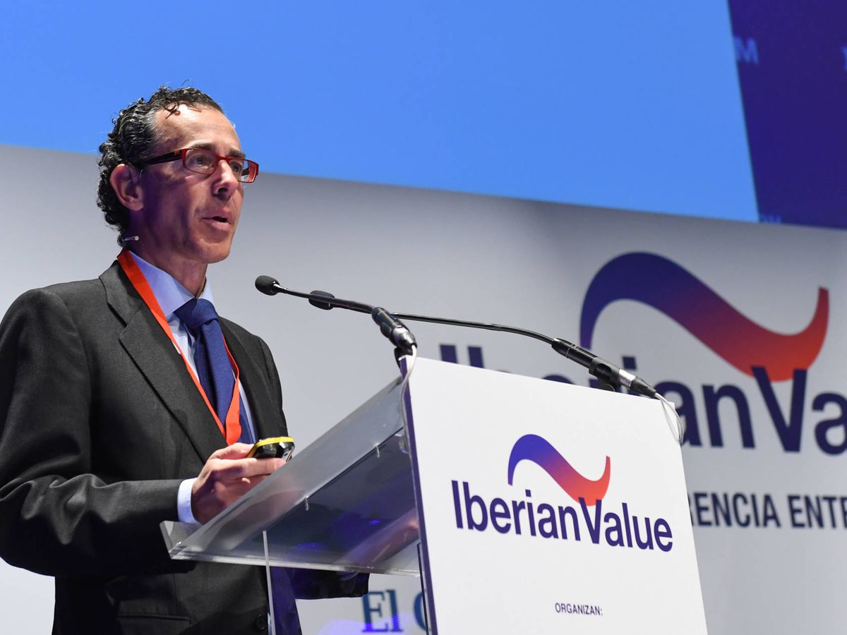 Foto:  Álvaro Guzmán de Lázaro, CEO de Azvalor, durante su intervención en el antiguo Iberian Value.. 