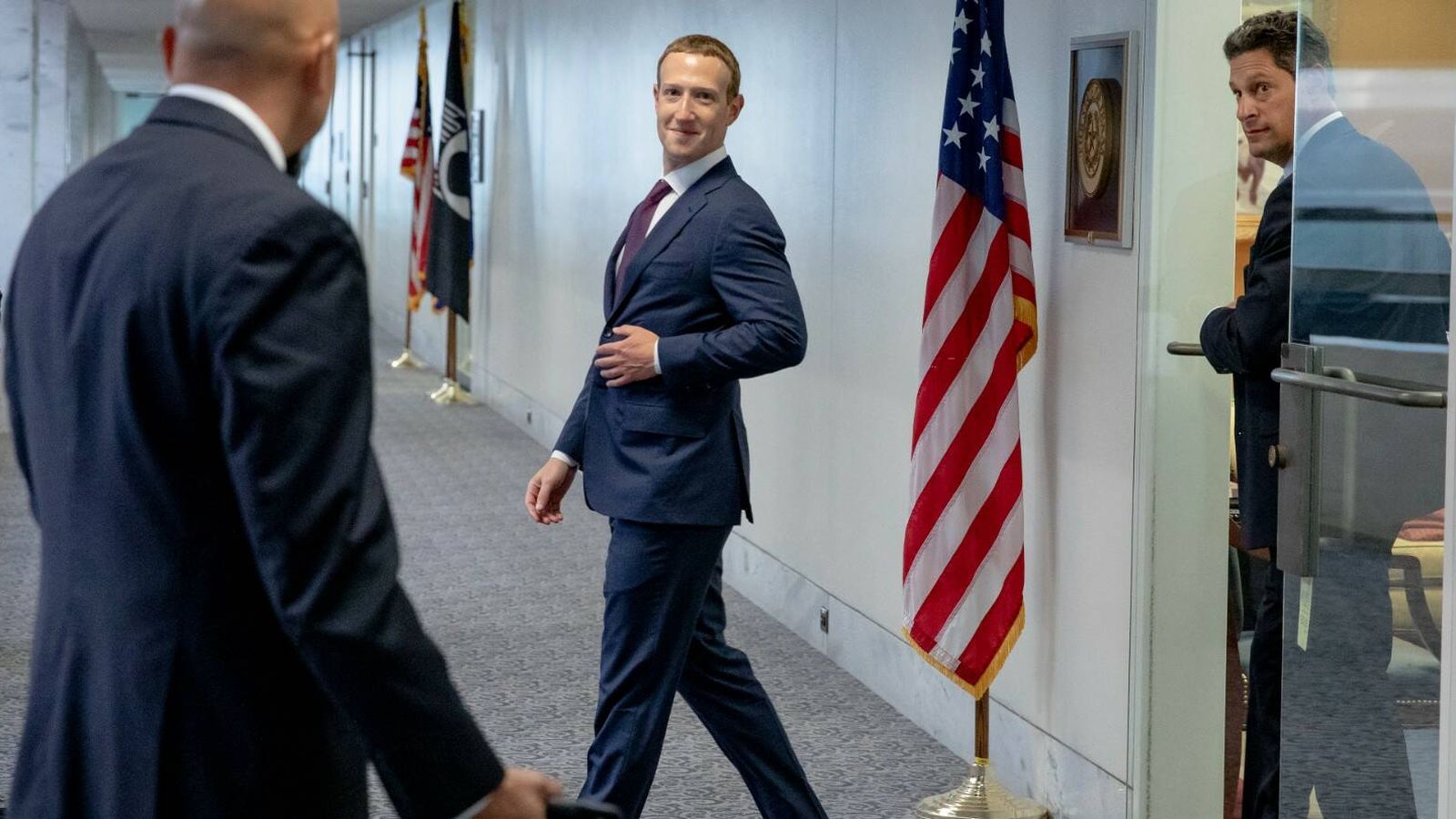 Mark Zuckerberg tras una reunión en el Capitolio en 2019. (Getty / Samuel Corum)