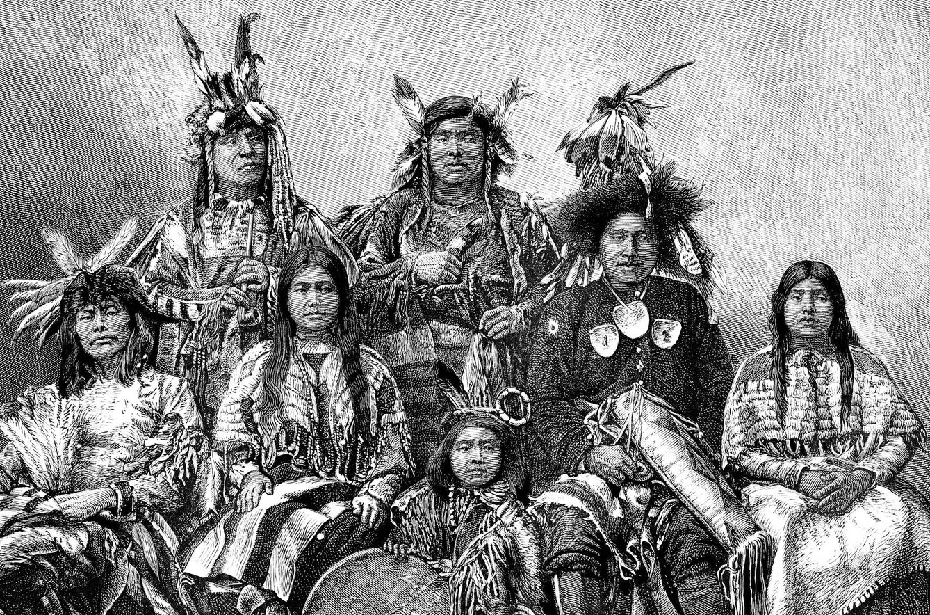 Grabado a un grupo de nativos en 1870 (Fuente: iStock)