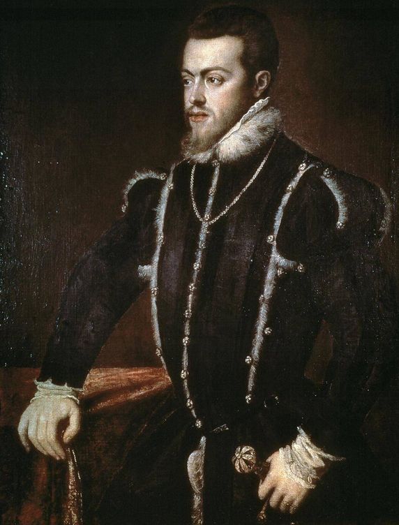Felipe II en un cuadro de Tiziano en el año 1551.
