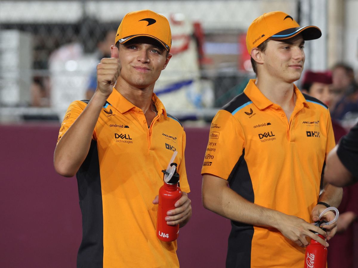 Foto: Lando Norris y Oscar Piastri en el pasado Gran Premio de Qatar. (Reuters/Ibraheem Al Omari)