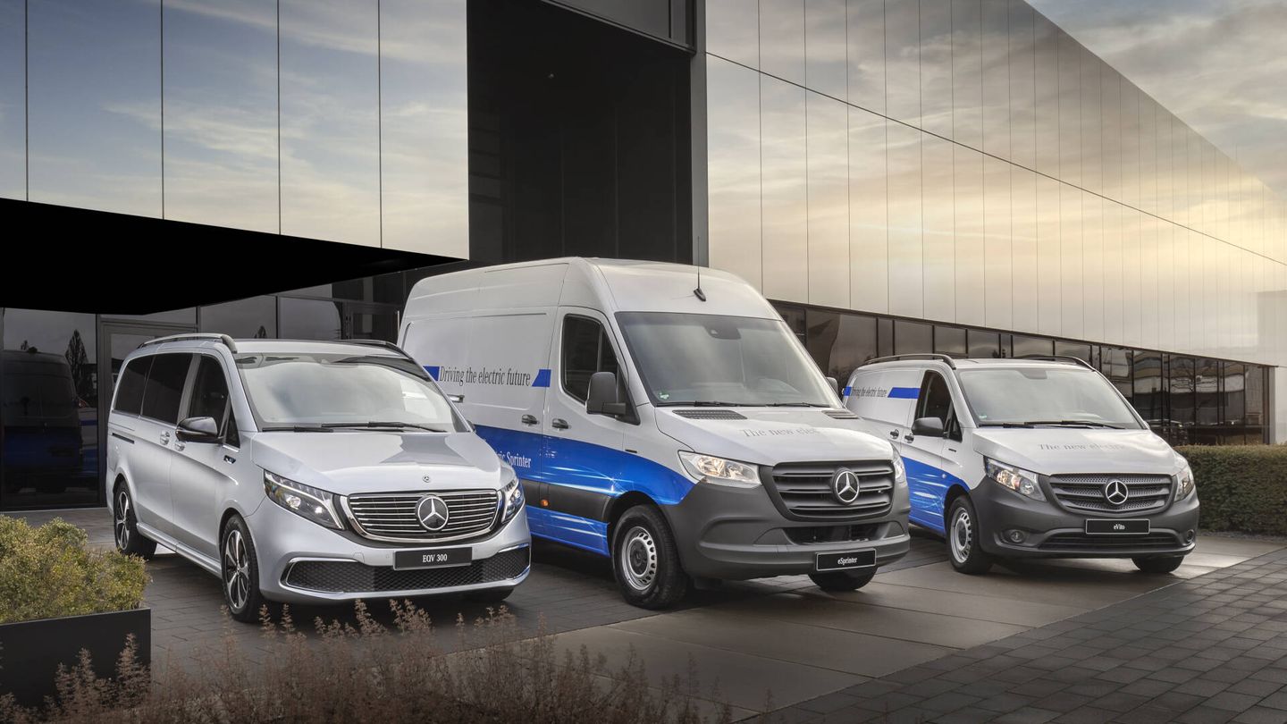 En la gama eléctrica de Mercedes-Benz Vans se ofrecen actualmente los modelos EQV, eSprinter y eVito.