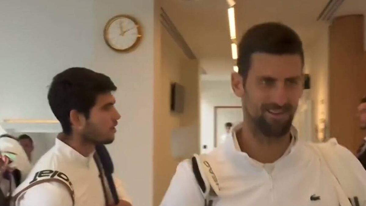 No todo fue romper la raqueta: la sonrisa de Djokovic al ver a Alcaraz antes de la final