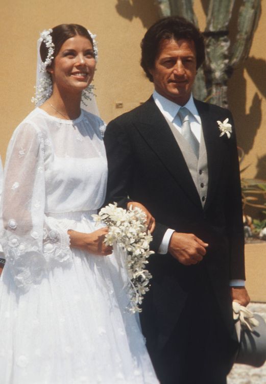 Carolina de Mónaco, el día de su boda con Philippe Junot.