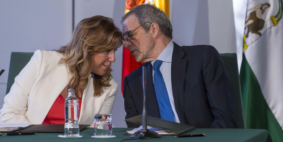 Susana Díaz y el presidente de Telefónica, César Alierta. (EFE)