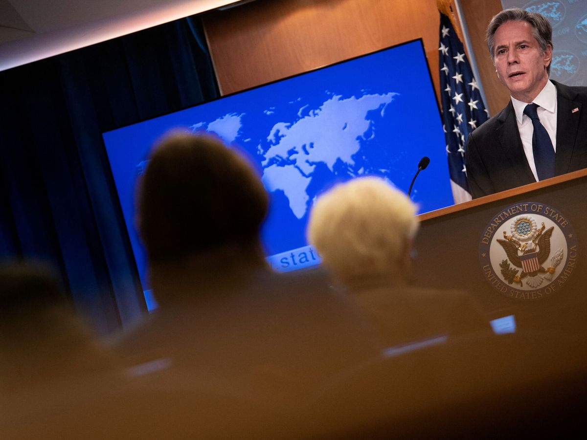 Foto: Rueda de prensa del secretario de Estados Unidos, Antony Blinken (Reuters/Brendan Smialowski)