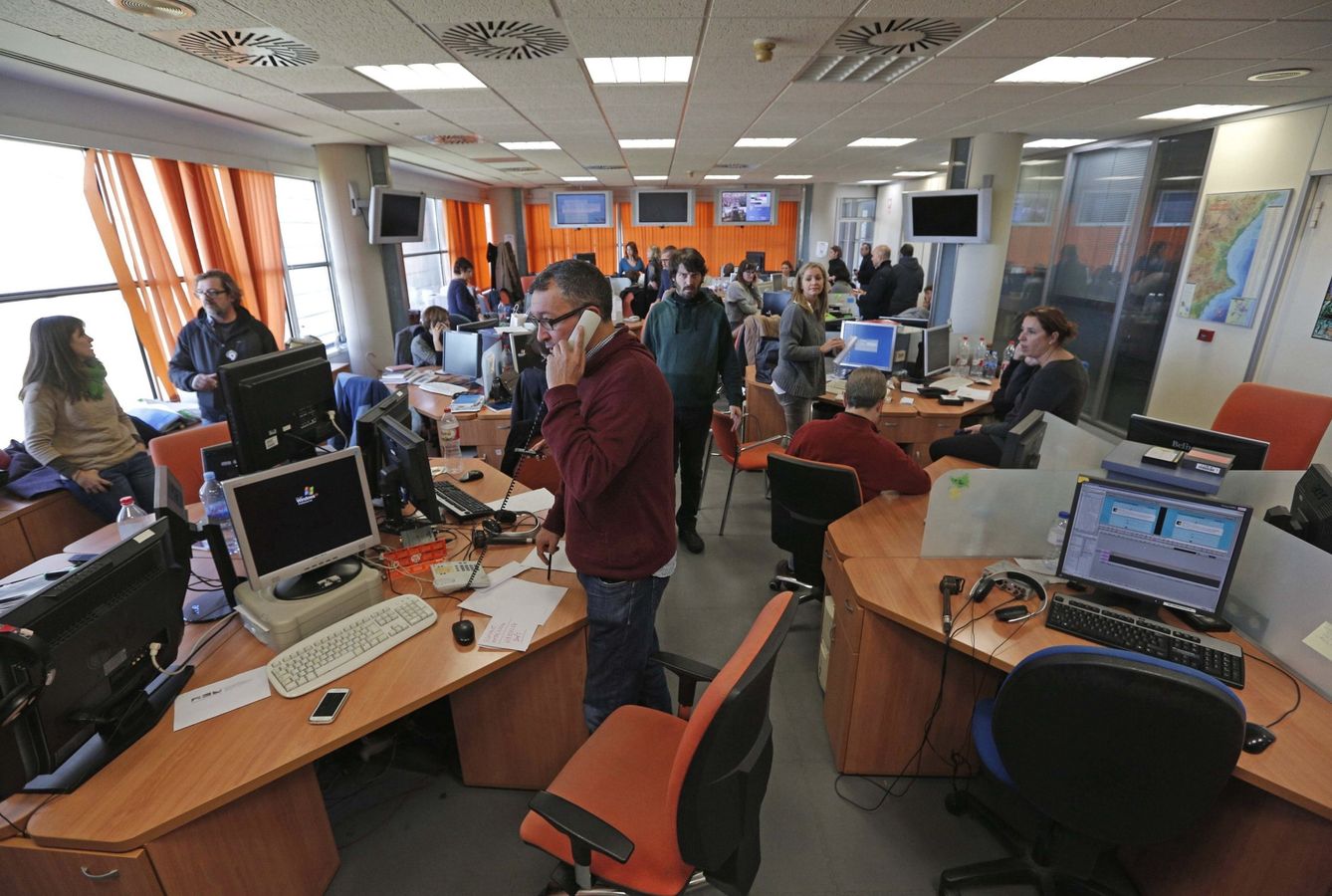Interior de la redacción de Radiotelevisión Valenciana en 2013. (EFE)