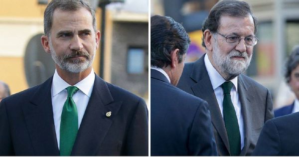 Foto:  Felipe VI, Mariano Rajoy y el misterio de la corbata verde