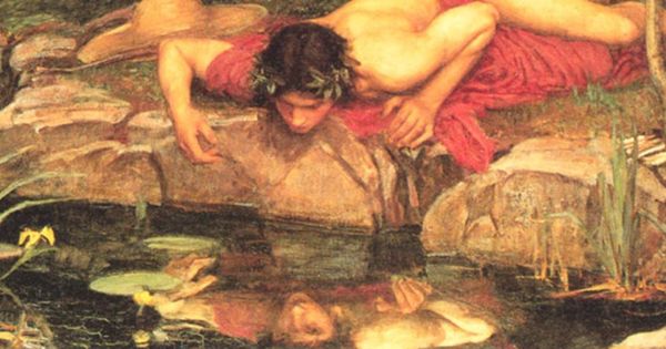 Foto: Pintura de John William Waterhouse sobre el mito de Narciso.