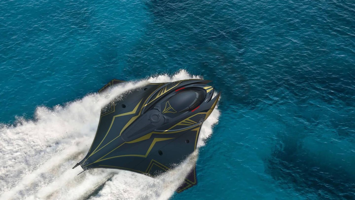 Una imagen 3D del Kronos navegando sobre la superficie del mar. (Highland Systems)